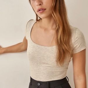 Reformation Kaleigh Top in Marble
